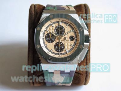 JF AP Royal Oak Offshore 26400 CAL.3126 Camouflage Strap Watch 44mm